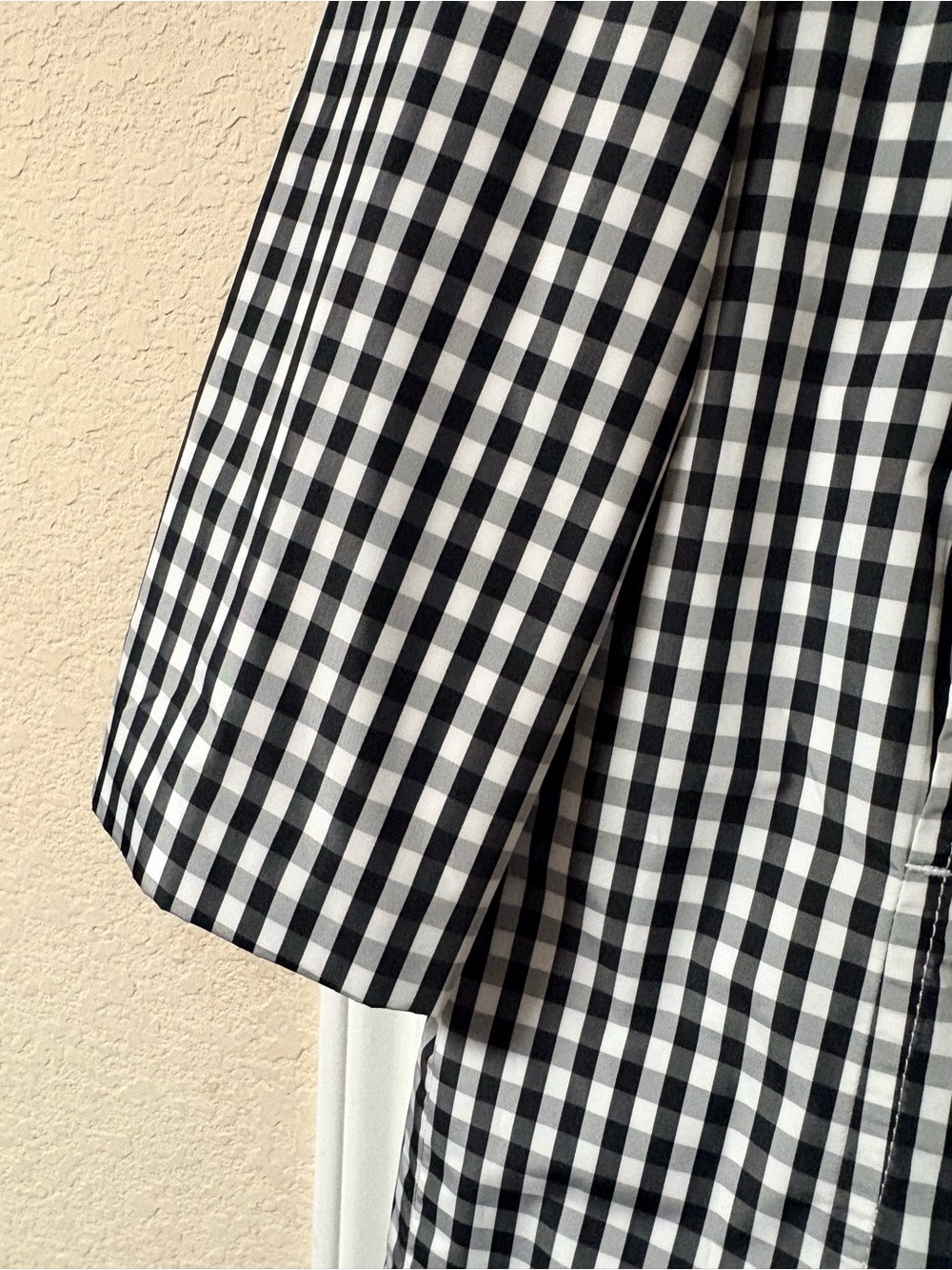 Talbots Classic Gingham Mac Black & White Button-Up Raincoat Trench Size 8 - Picture 6 of 16